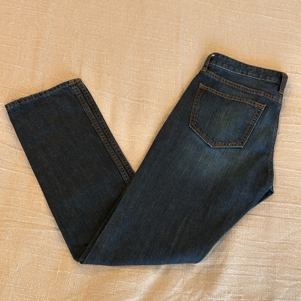 Men's Classic Dark Blue Denim Jeans